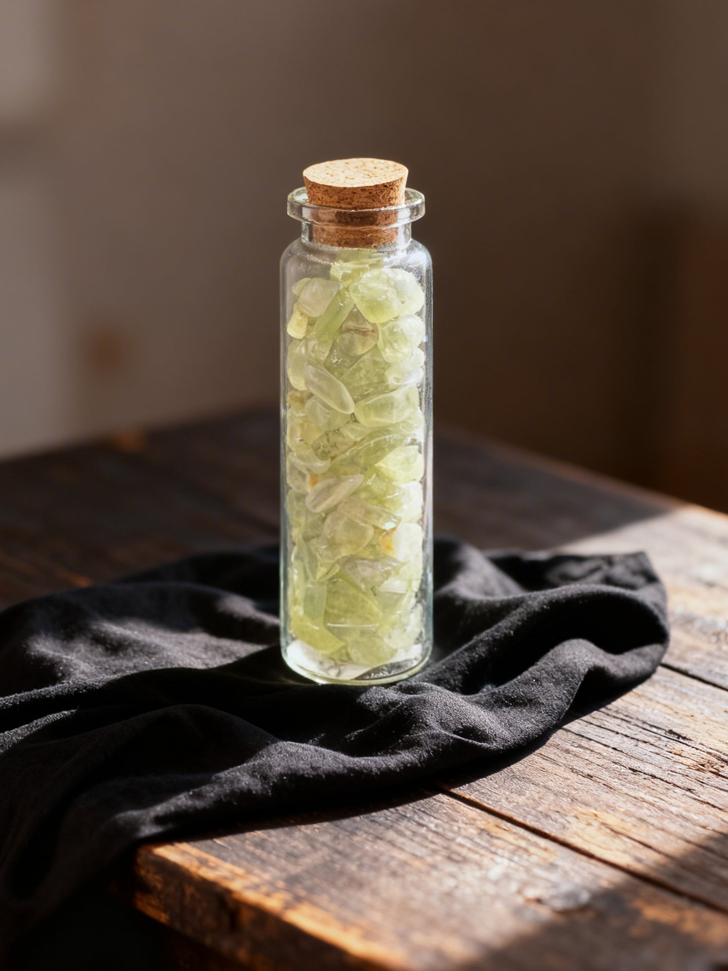 Prehnite Crystal Chip Jar