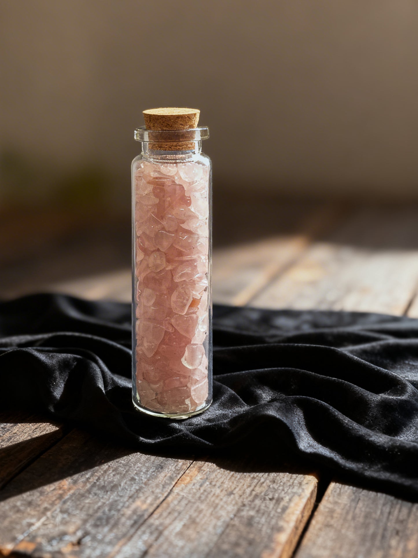 Rose Quartz Crystal Chip Jar