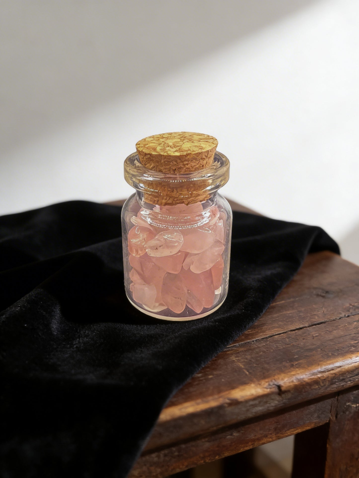 Rose Quartz Crystal Chip Jar