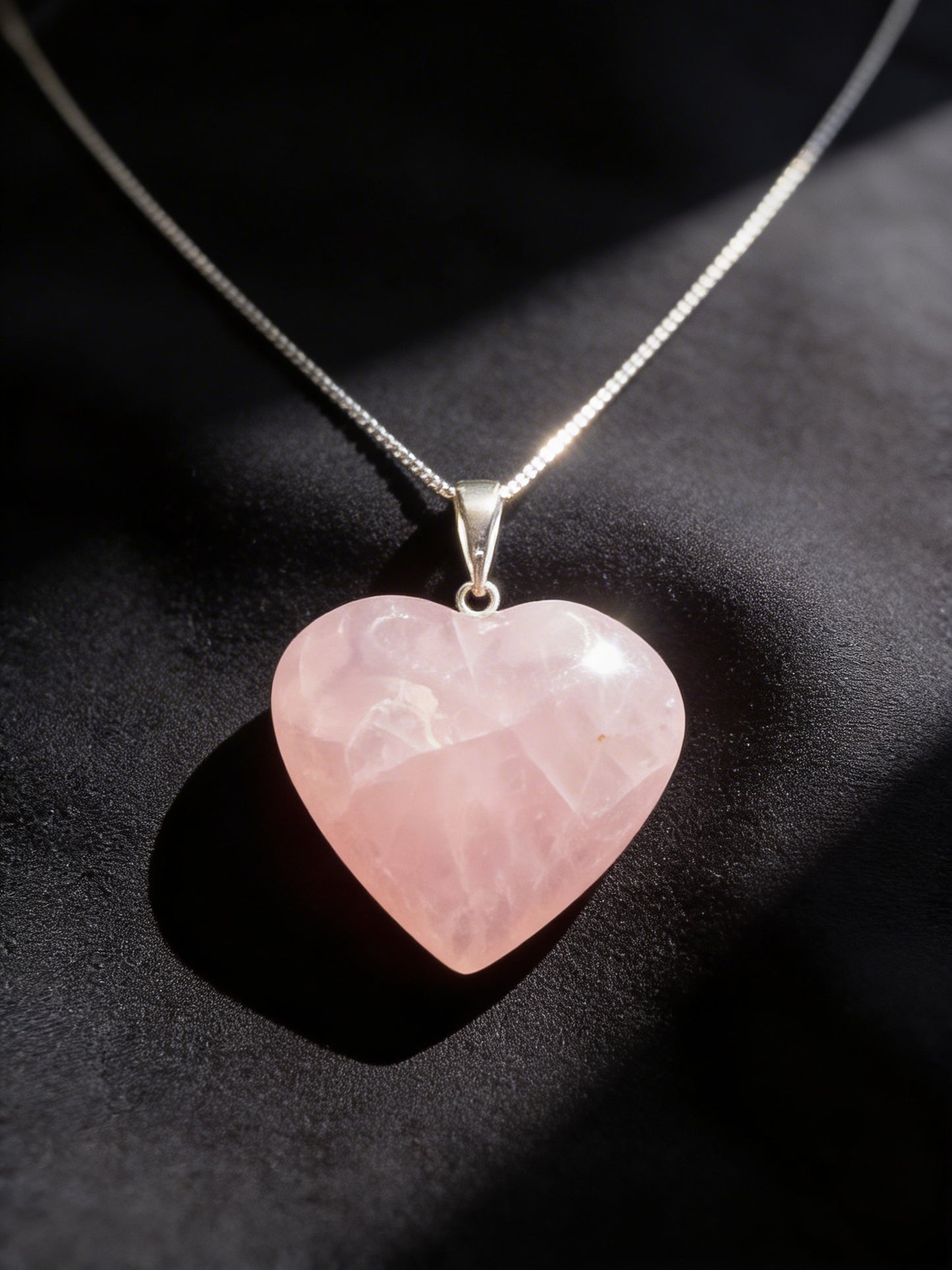 Rose Quartz Heart Shaped Pendant