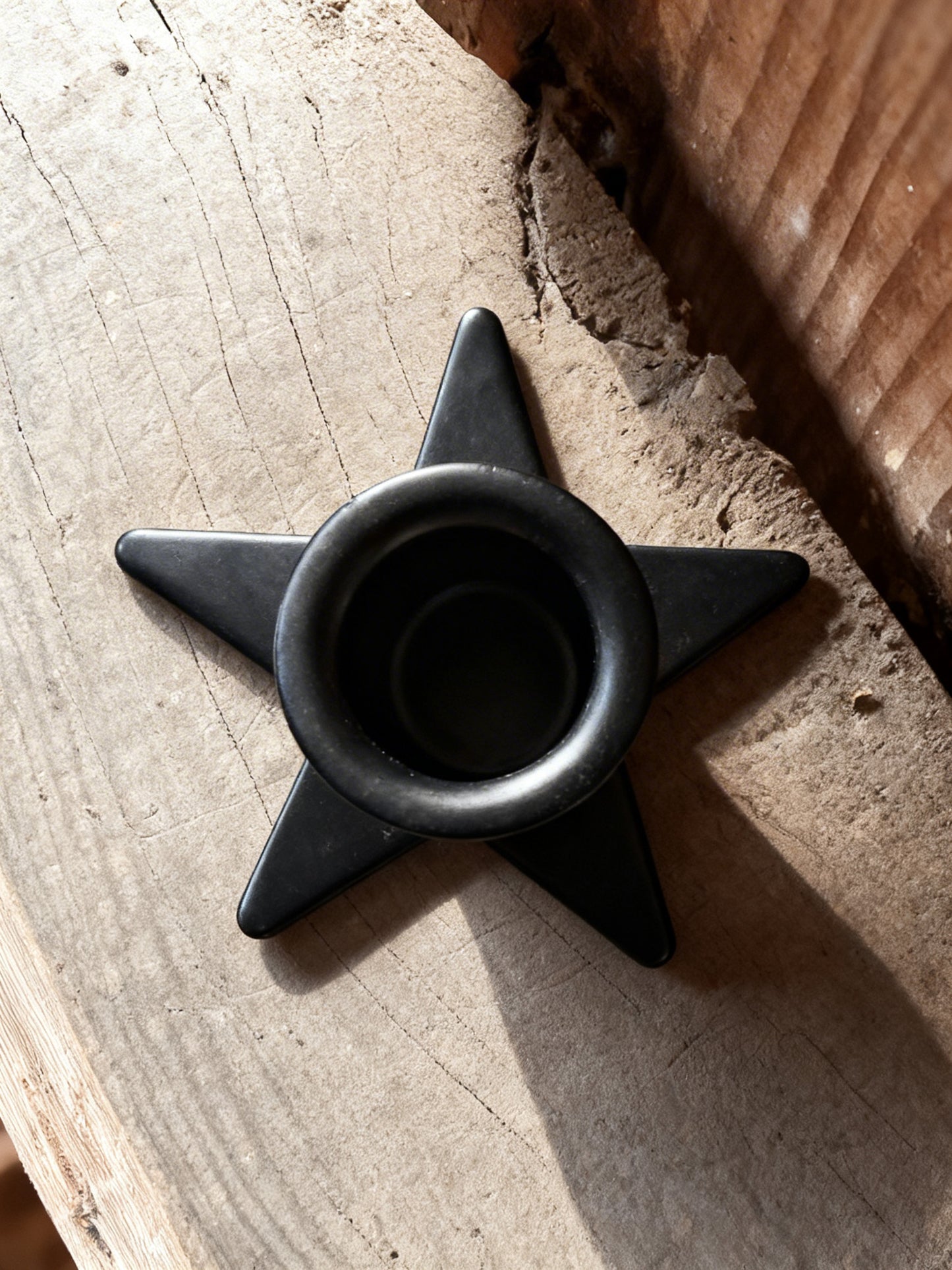 Black Iron Star Taper Holder