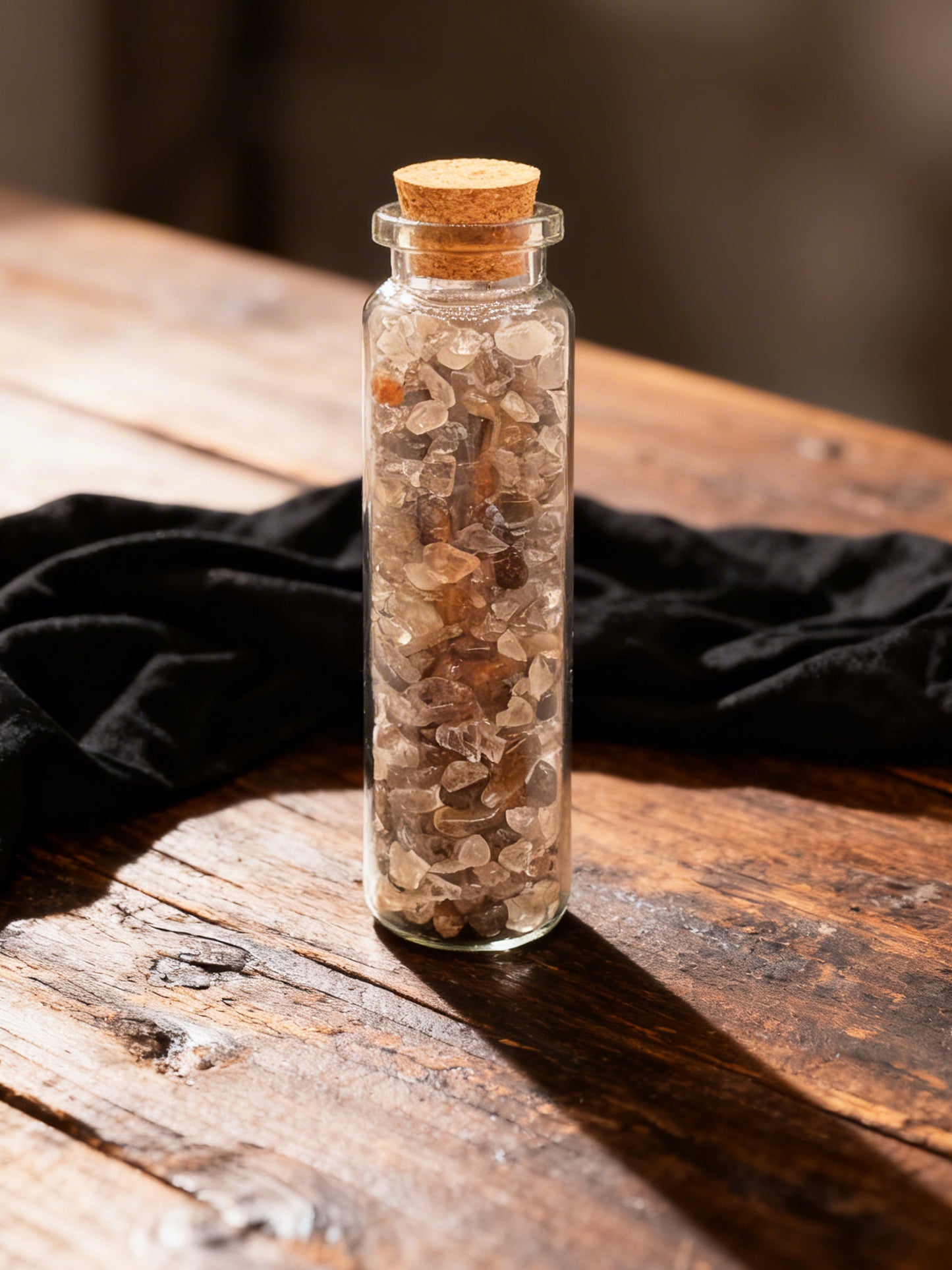 Tourmalinated Quartz Crystal Chip Jar