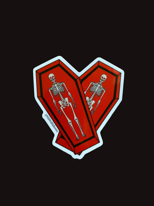 Heart Coffin Vinyl Sticker