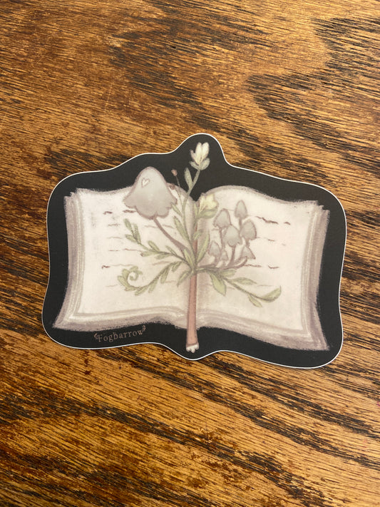 Mushroom Book Vinyl Sticker
