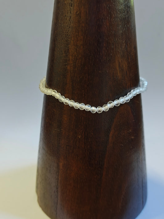 3mm Clear Quartz Faceted Bracelet