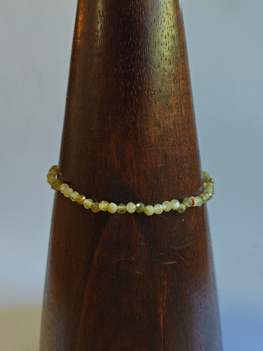 3mm Green Garnet Faceted Bracelet