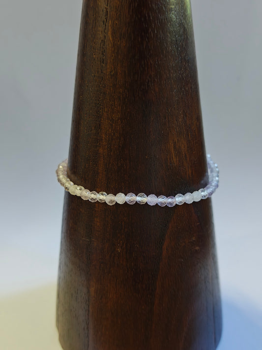 3mm Lavender Jade Faceted Bracelet