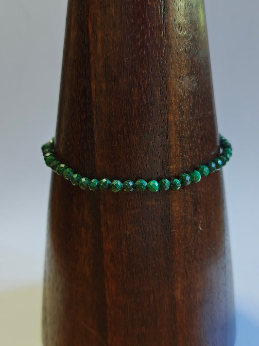 3mm Malachite Faceted Bracelet