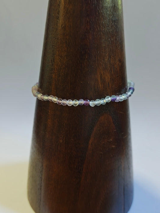 Rainbow Fluorite Faceted Bracelet (3mm)