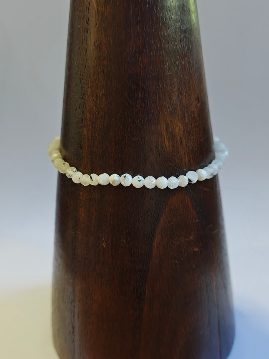 3mm Rainbow Moonstone Faceted Bracelet