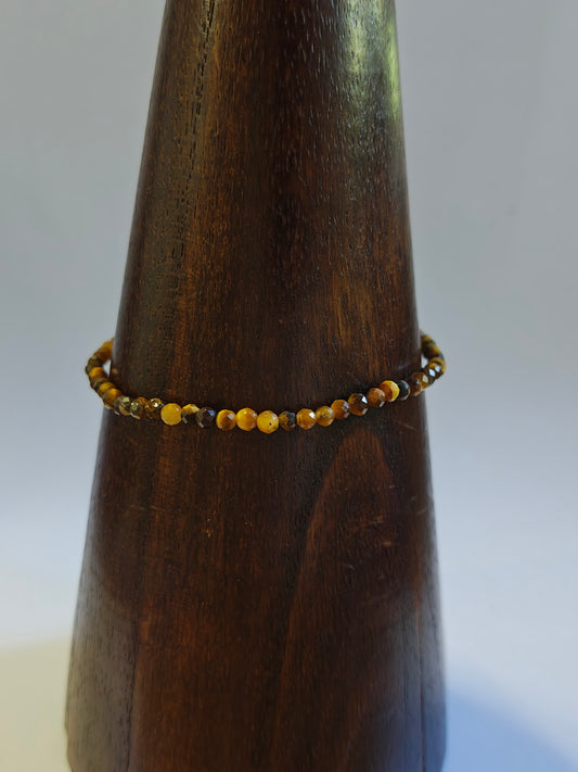 Tiger Eye 3mm Faceted Bracelet