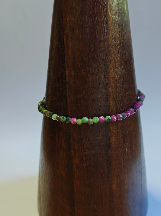 3mm Ruby Zoisite Faceted Bracelet
