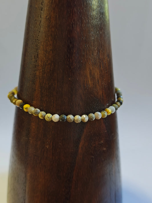 3mm Bumblebee Jasper Faceted Bracelet