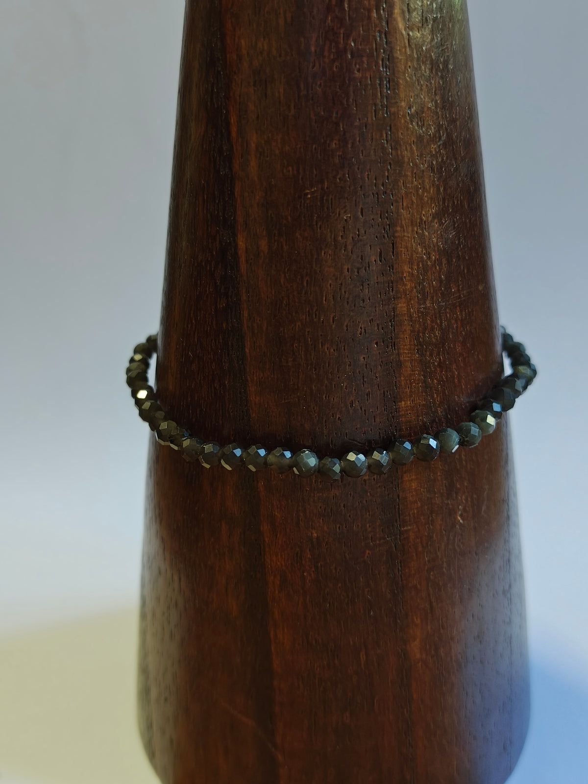 3mm Black Obsidian Faceted Bracelet