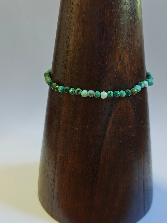 Chrysocolla 3mm Faceted Bracelet