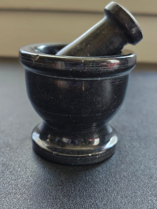 Mini Black Jade Mortar and Pestle
