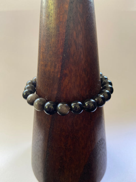 Silver Sheen Obsidian Bracelet (8mm)