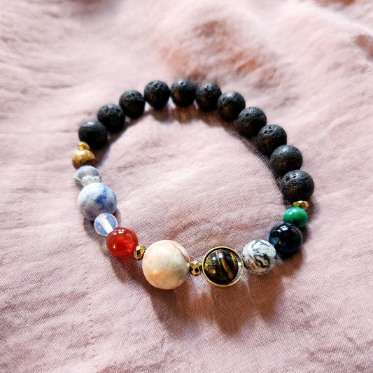 Solar System Bracelet: Lava Stone