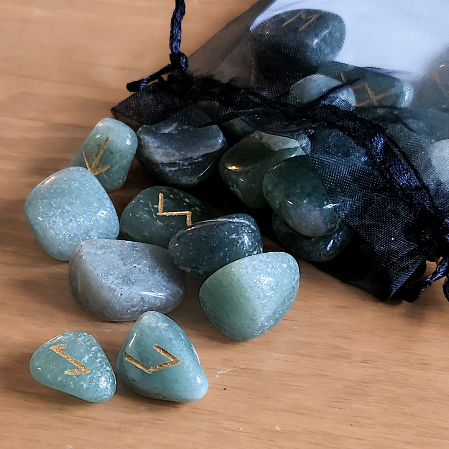 Green Aventurine Crystal Runes