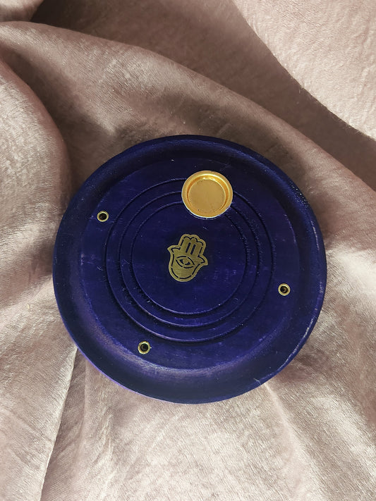 Round Hamsa Incense Burner