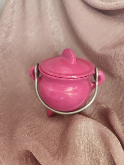 Colorful Cast Iron Cauldron w/ Lid