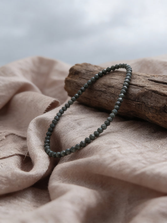 Black Tourmaline 3mm Faceted Bracelet