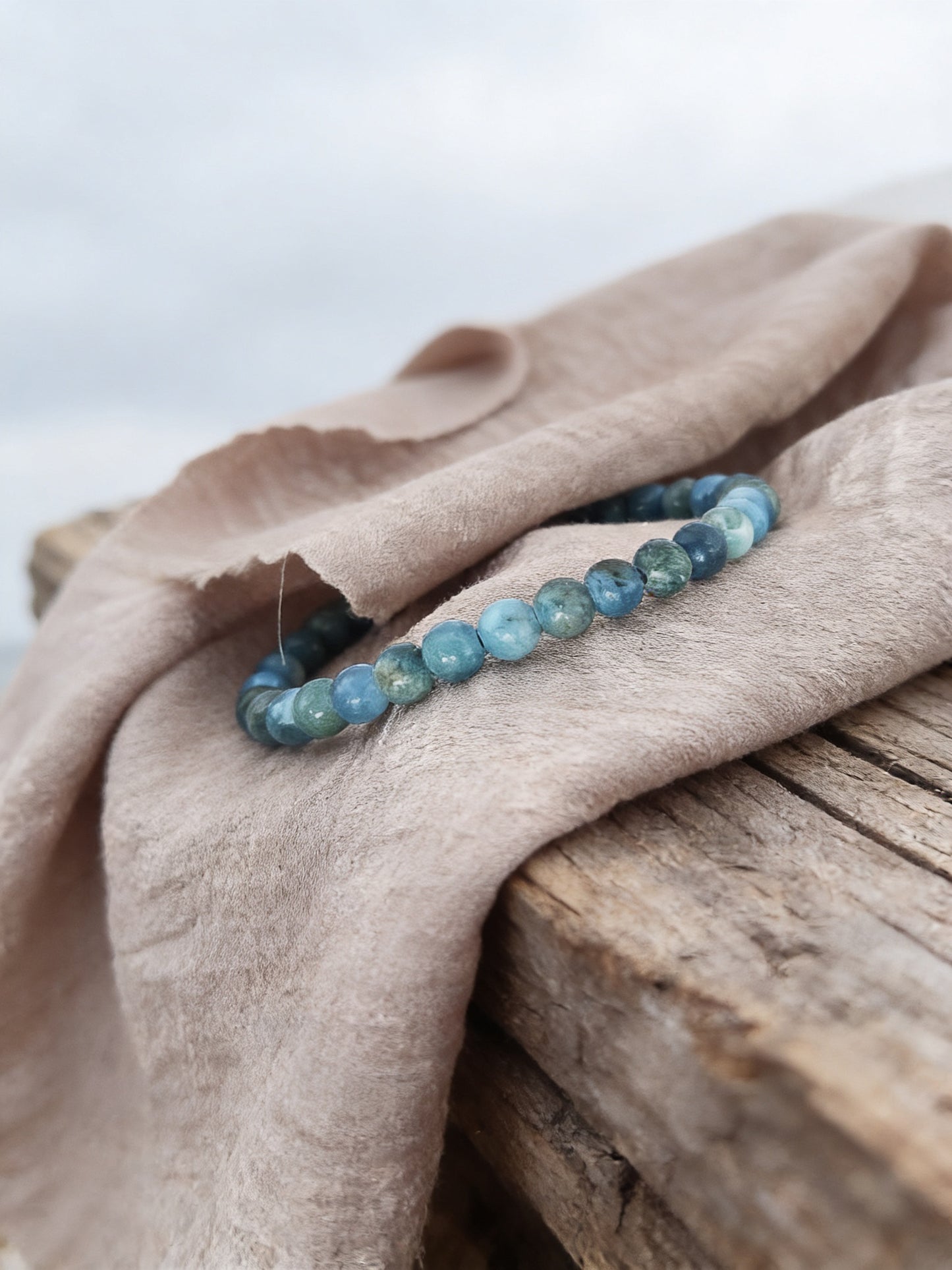 Blue Apatite 6mm Bracelet