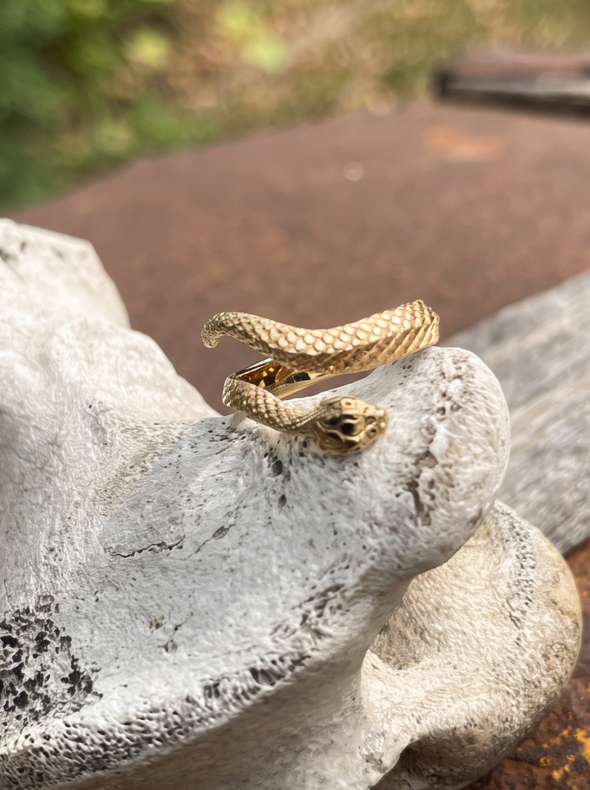 Adjustable Scaled Snake Ring (Bronze)