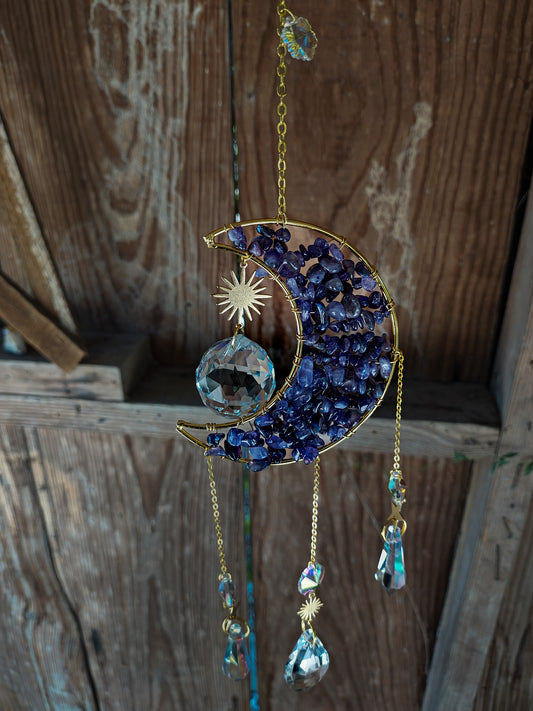 Crystal Chip Moon Suncatcher