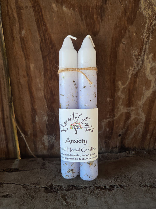 Anxiety Herbal Intention Taper Candles