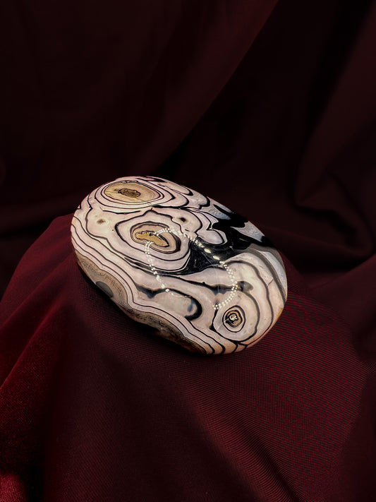Black Agate Palm Stone