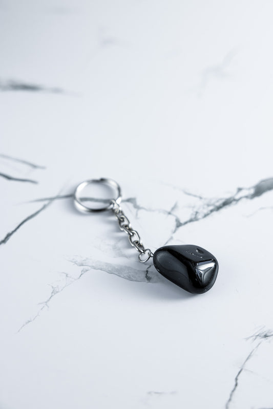 Black Obsidian Keychain