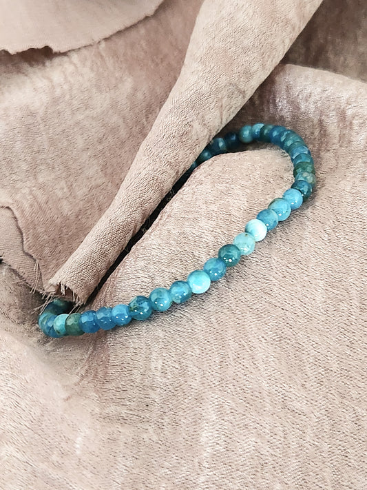 Blue Apatite 4mm Bracelet