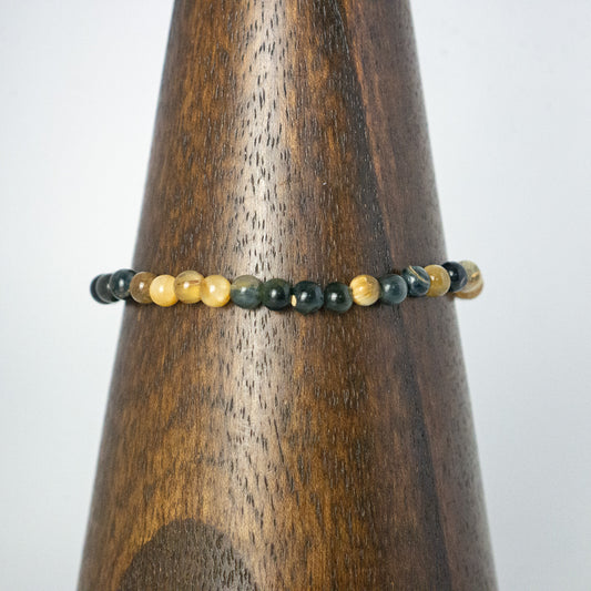 Blue/Gold Tiger Eye Bracelet (4mm)