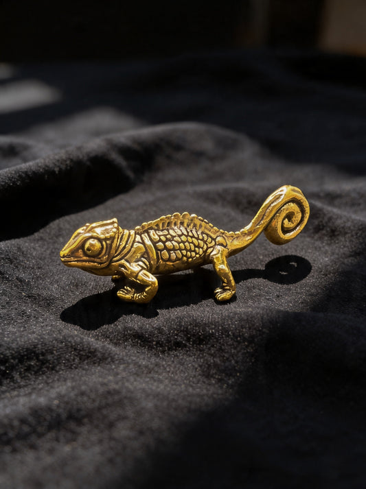 Brass Chameleon Figurine