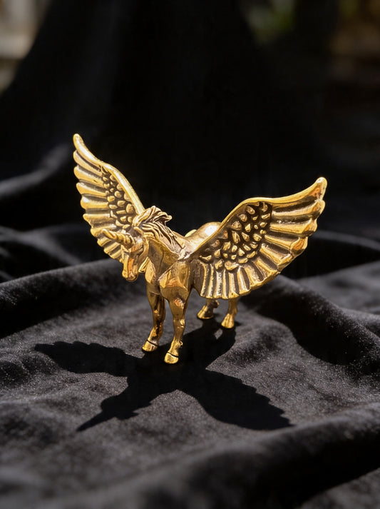 Brass Flying Unicorn Figurine