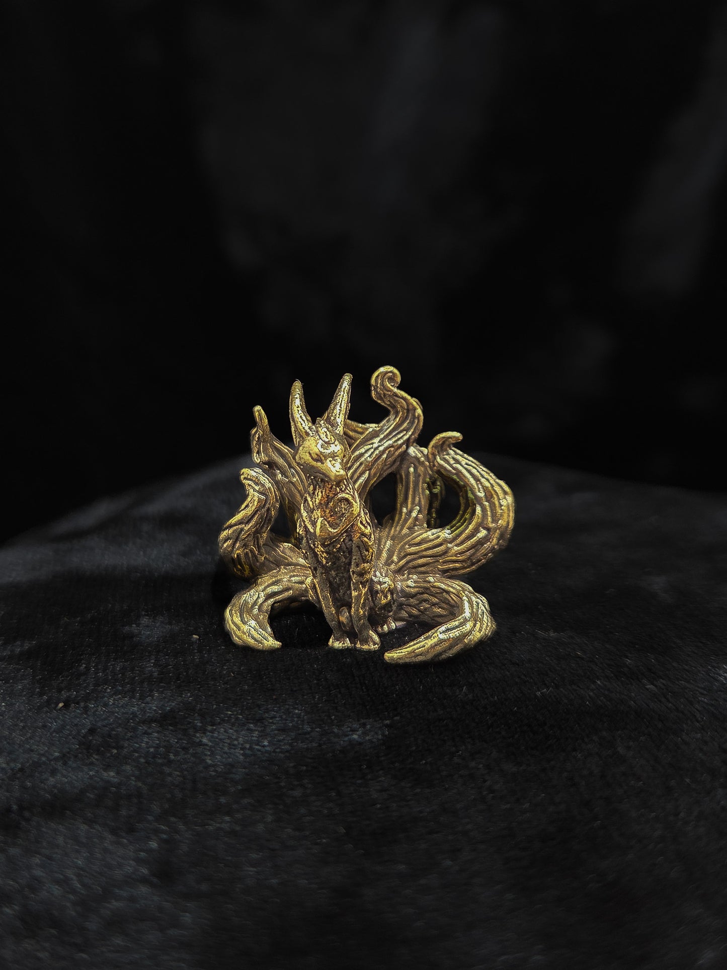 Brass Mini 7 Tails Fox Figurine