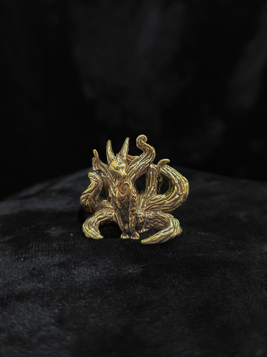 Brass Mini 7 Tails Fox Figurine