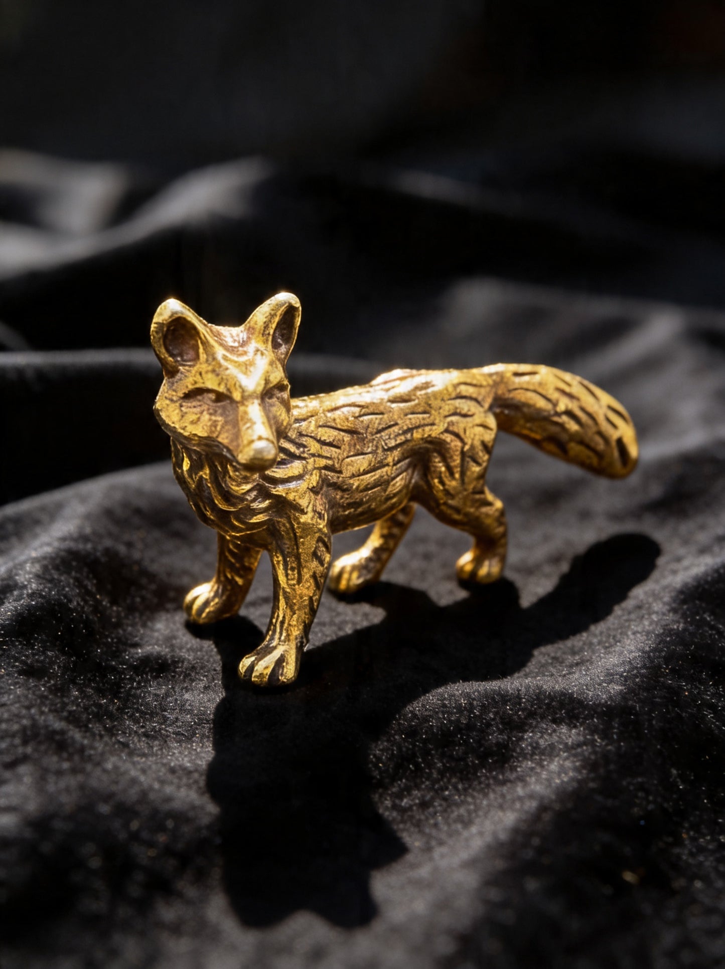 Brass Standing Fox Figurine