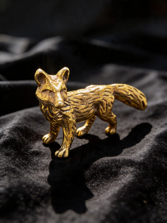 Brass Standing Fox Figurine