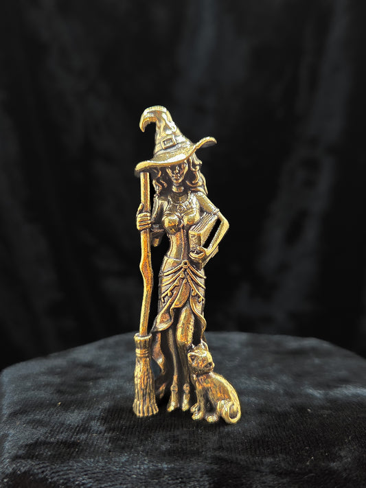 Brass Witch Figurine