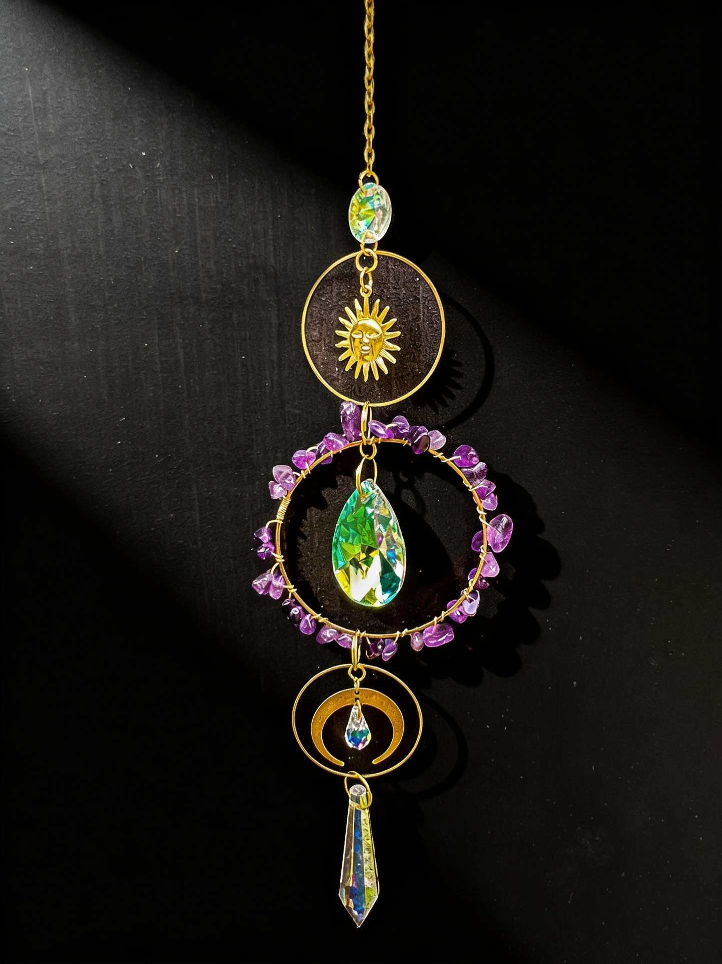 Circle Crystal Chip Suncatcher