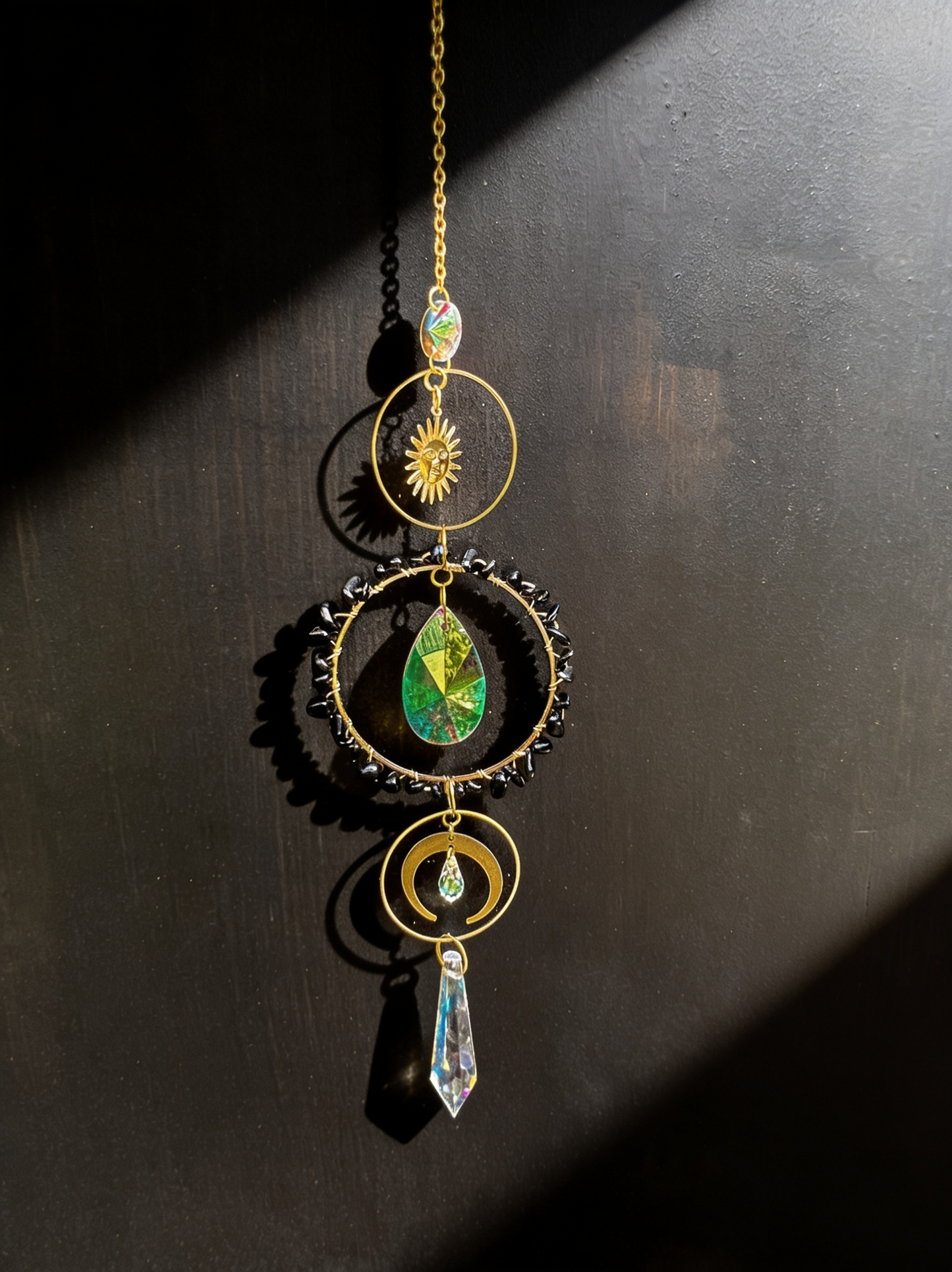 Circle Crystal Chip Suncatcher