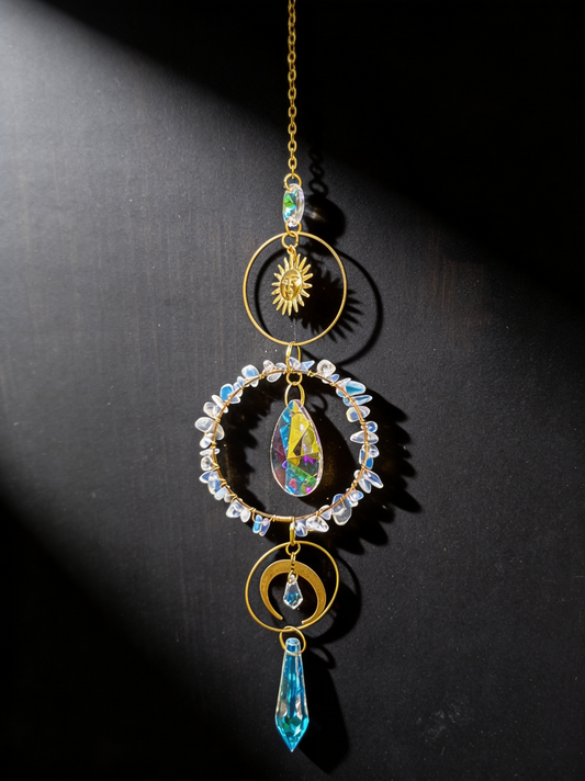 Circle Crystal Chip Suncatcher