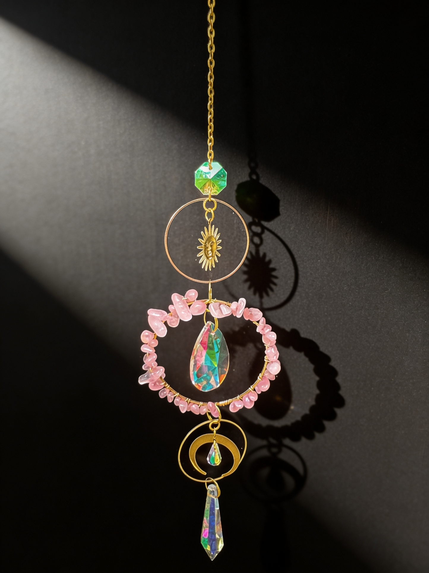Circle Crystal Chip Suncatcher