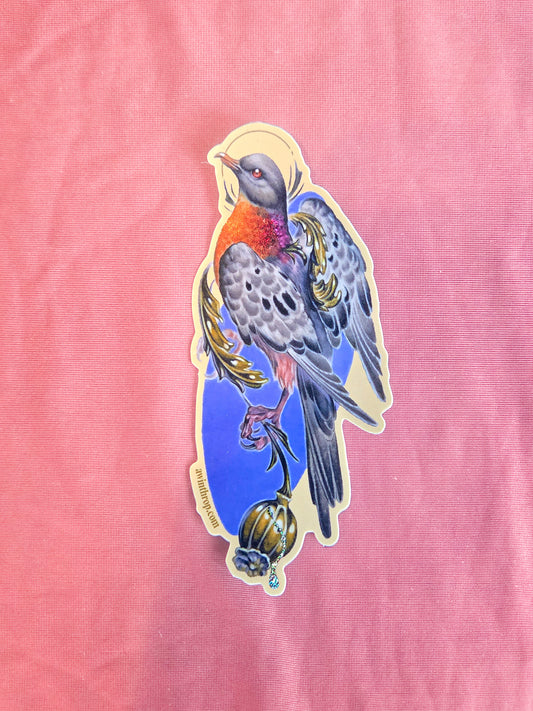 Colorful Pigeon Glitter Sticker