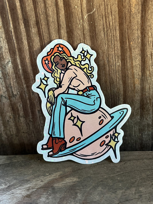 Cosmic Cowgirl Sticker