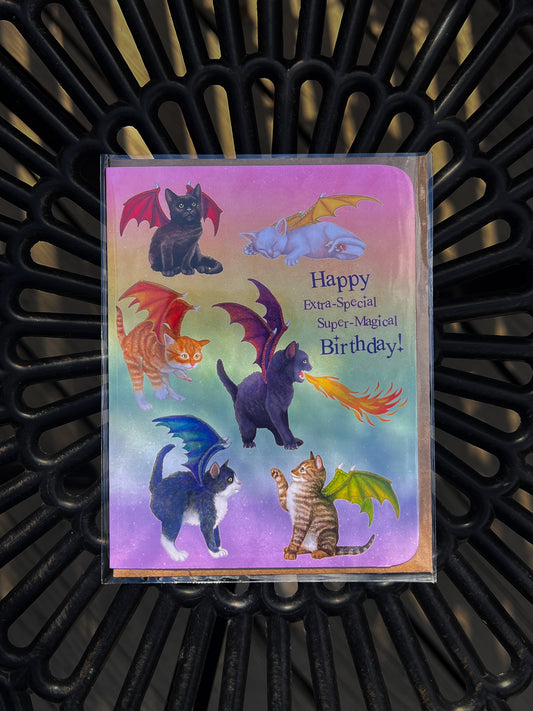 Dragon Cat Birthday Card