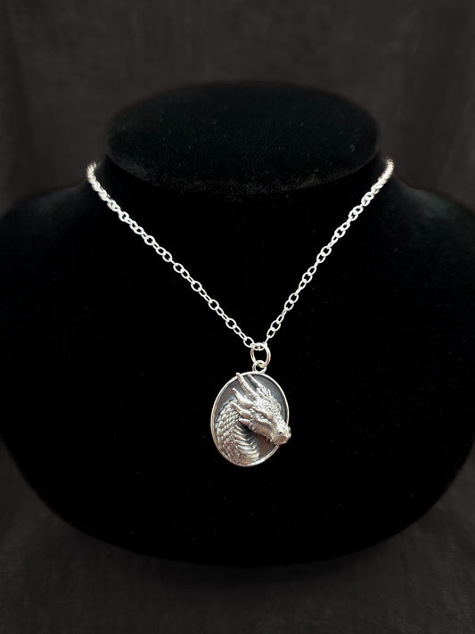 Dragon Head Oval Necklace
