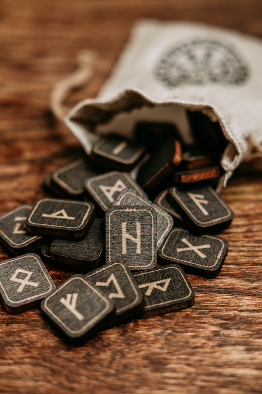 Elder Futark Runes - Wood in Pouch